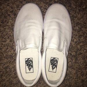 White Slip On Vans